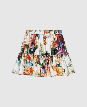 Dolce&Gabbana Детская белая юбка в цветочный принт L54I58HS5TV812