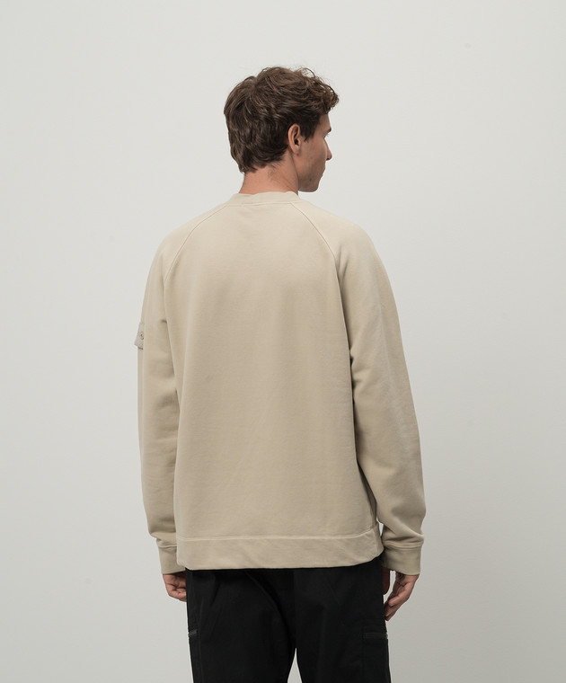 Stone Island Бежевый свитшот с патчем логотипа 8115629F7 изображение 4
