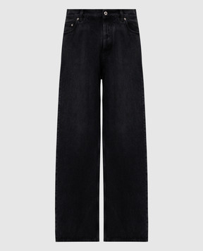 Off-White Черные джинсы с эффектом потертости OMYA180C99DEN001