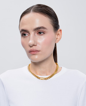 Darkai Золотая цепочка-чокер Cuban с кристаллами DICO0037