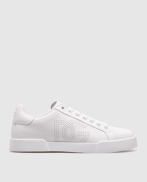 Dolce&Gabbana Белые кожаные кроссовки Strobel Portofino Light CK2324AV066