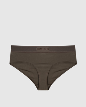 Tom Ford Трусики-шорты цвета хаки с логотипом KNJ004JEX166