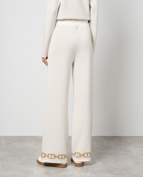 Twinset Білі штани з люрексом з логотипом 241TP3521