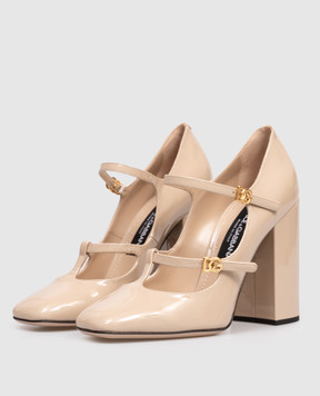 Dolce&Gabbana Бежеві шкіряні лаковані туфлі Jackie New CD1960A1471