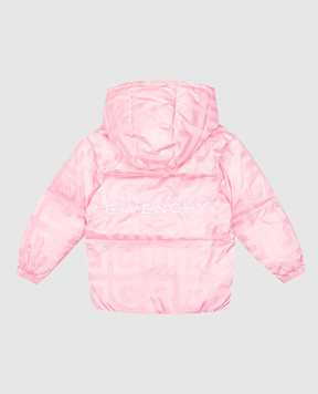 Givenchy Детский розовый пуховик в узор монограммы логотипа 4G H3049524