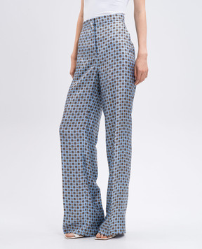 Max Mara Блакитні штани FAUNA із шовку FAUNA