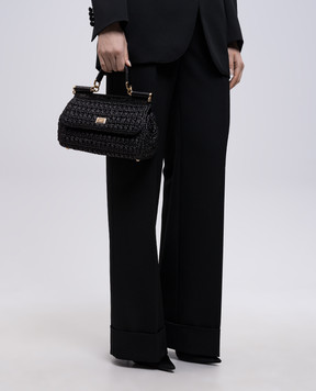 Dolce&Gabbana Черная плетеная сумка Sicily из рафии. BB7652B4666
