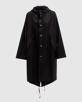 Jil Sander Черный плащ с контрастным принтом логотипа J04AH0002J45026