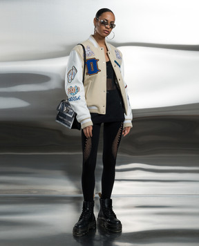 Off-White Черный ажурный топ OWAD245S24FAB001