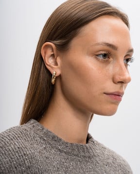Bottega Veneta Срібні сережки з покриттям золотом 18 карат 804847VAHU0