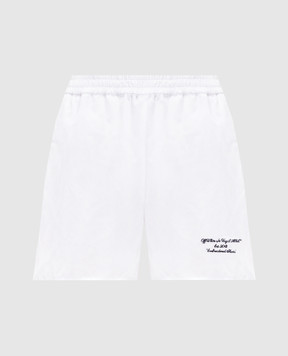 Off-White Белые шорты с логотипом OWCB05DS25FAB001