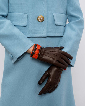 Sermoneta Gloves Коричневі замшеві рукавички B28