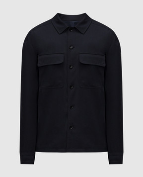 Moncler Синя куртка з вовною в стилі сорочки K10912F00003597FV