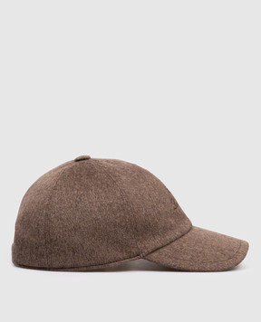 Loro Piana Коричнева кепка з кашеміру з логотипом FAF8520