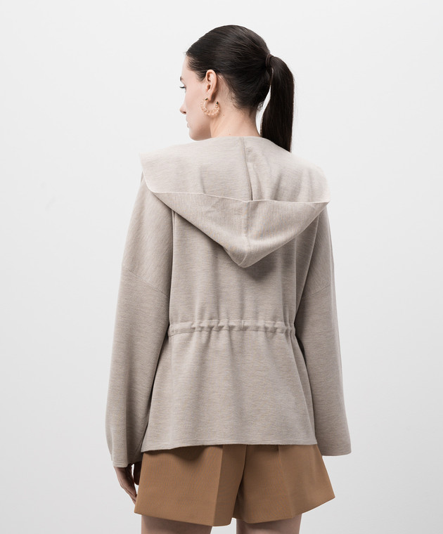 Max Mara Бежевый кардиган ETNA на запах из шерсти ETNA изображение 4