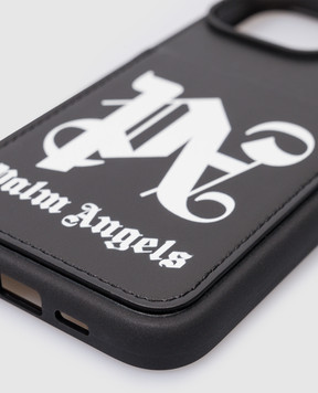 Palm Angels Черный чехол для IPHONE 15 PRO с принтом логотипа PWPA029R24LEA001
