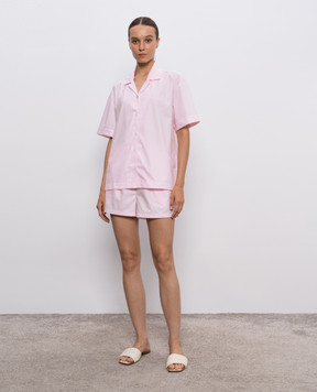 Dore & Rose Розовая пижамная рубашка в полоску с логотипом SHORSLEEVESTRIPEDPJTOP