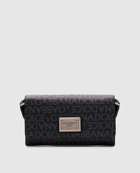 Dolce&Gabbana Чорна сумка крос-боді в принт логотипа BM2332AJ705