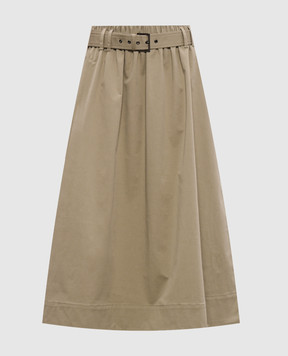 Brunello Cucinelli Юбка Circle цвета хаки с поясом ML138G3753