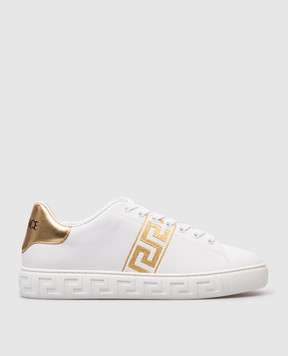 Versace Белые кроссовки Greca 10135681A10078