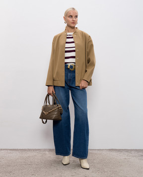 Twinset Коричневая куртка с логотипом 252AP2080