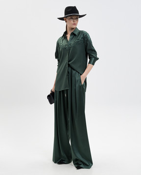 Ermanno Scervino Зелені штани із шовку D472P307HKC