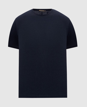 Loro Piana Футболка синя з шовком FAF6128