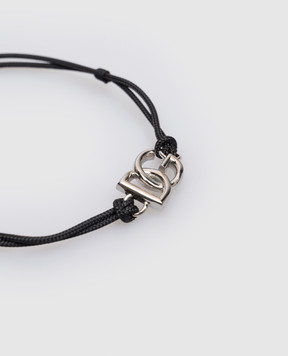 Dolce&Gabbana Чорний браслет-шнурок з логотипом DG WBP5L1W1111