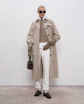 Brunello Cucinelli Білі джинси з патчем логотипа MP057P5319