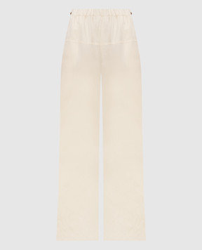 Max Mara Желтые штаны ONORE из льна и шелка. ONORE