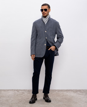 Brunello Cucinelli Сині джинси зі шкіряним патчем логотипа M277PX1290