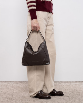 Brunello Cucinelli Коричнева шкіряна сумка BC Duo MBTKD2738P