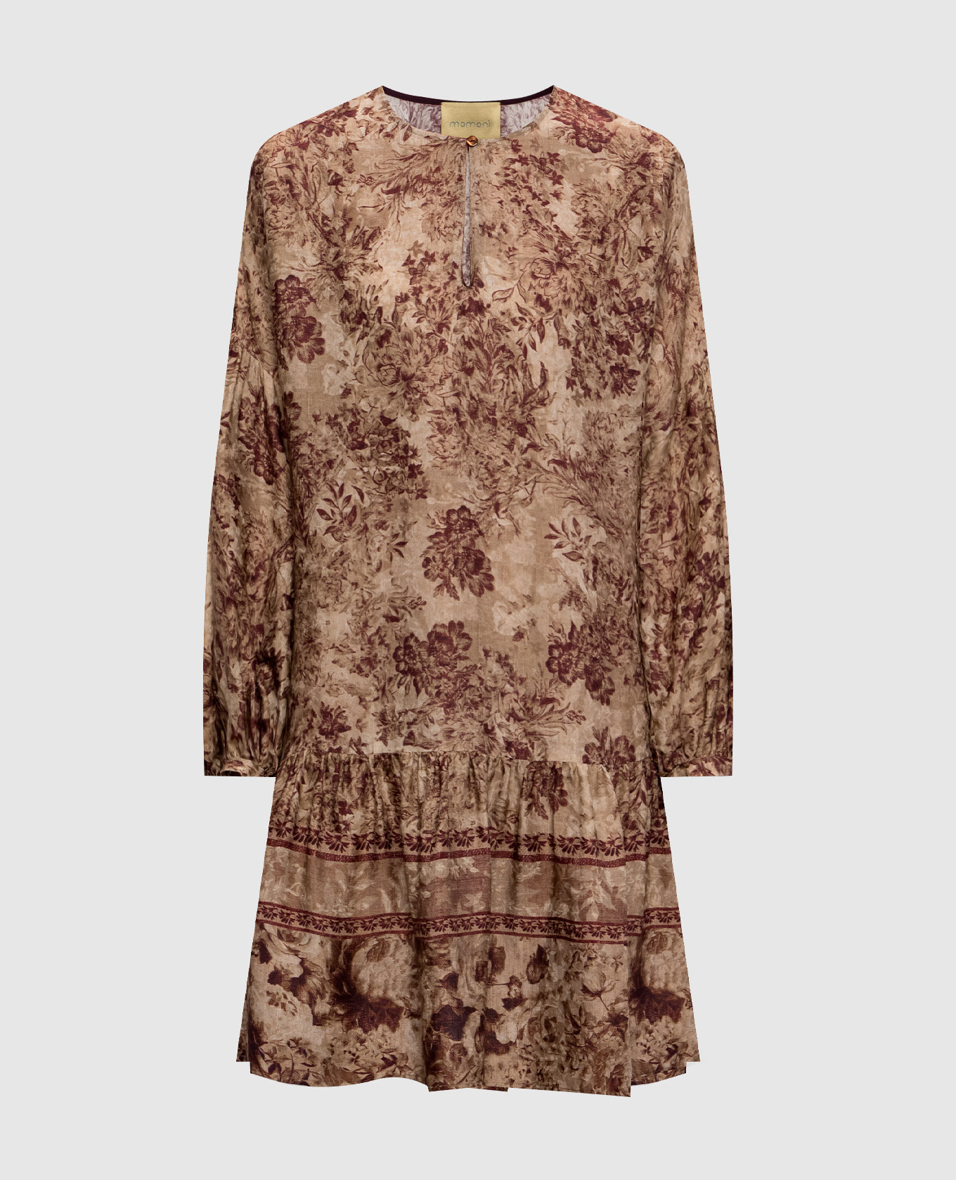 

Коричневое платье Amber в цветочный принт, Коричневый, Повседневные платья