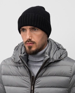 MooRER Черная шапка BERET из кашемира BERETCWS