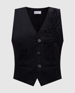 Brunello Cucinelli Чорний жилет з аплікацією M0F79HJ506