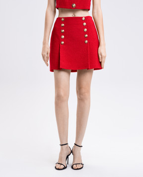 Balmain Червона спідниця міні з вовни FF1LBA89WD03