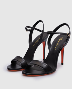 Santoni Черные кожаные босоножки WHLL71501HA2TYLC