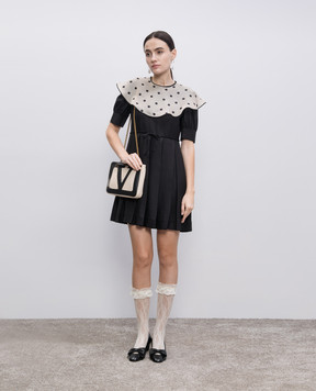 Valentino Черное платье-плиссе из шелка 6B3VAET090G