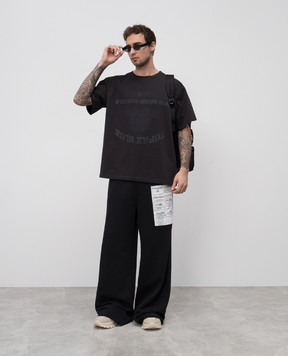 Maison Margiela MM6 Серые спортивные брюки с брендовым принтом SH0KA0013M25012