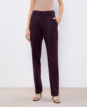 Victoria Beckham Фіолетові штани з вовною 1324WTR005598B