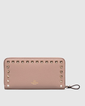 Valentino Бежевий шкіряний гаманець Rockstud 7W2P0645VSH