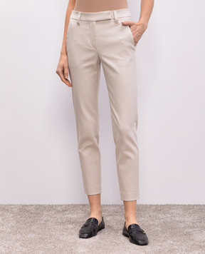 Brunello Cucinelli Бежевые штаны MA126P7258