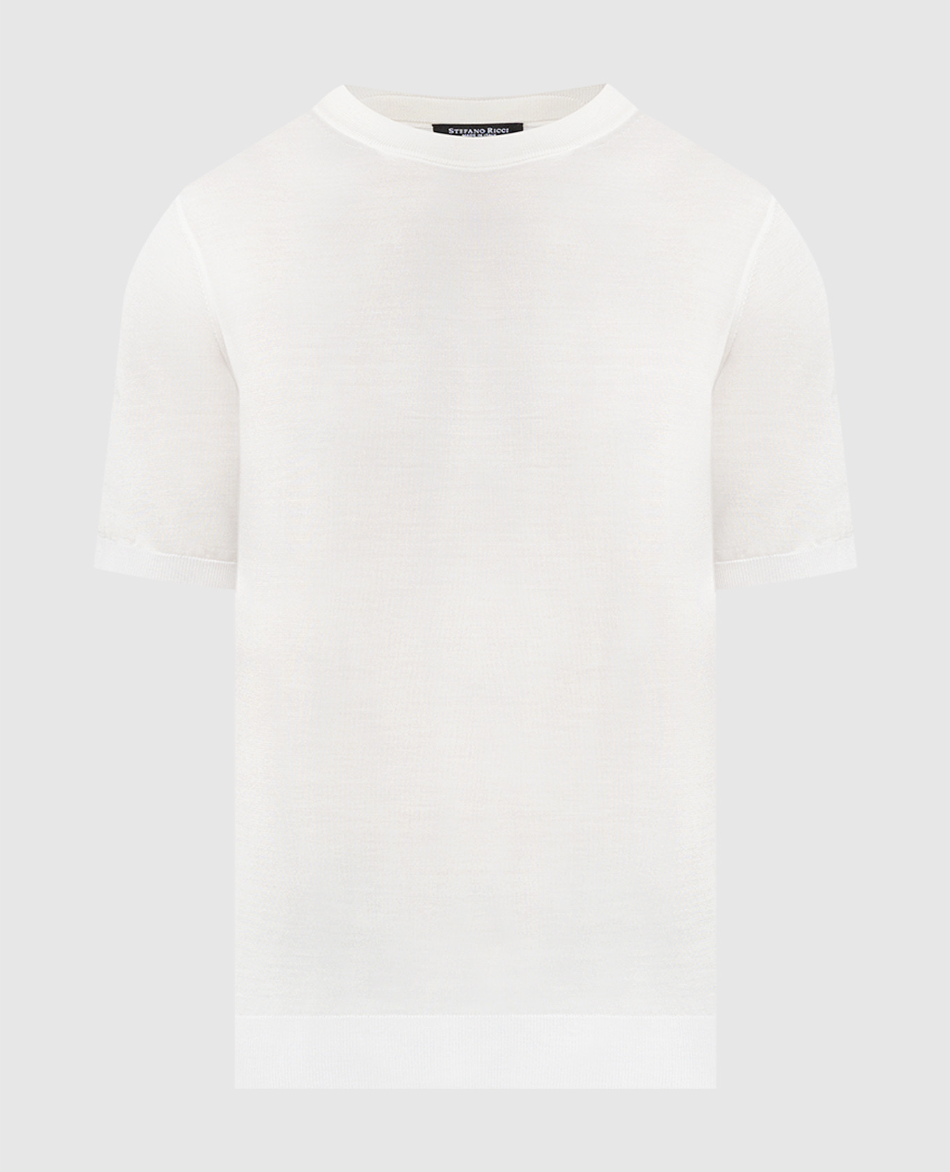 Camiseta de seda blanca con logo.