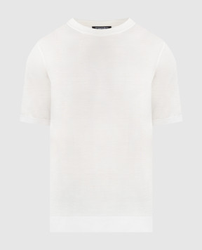 Stefano Ricci Белая футболка из шелка с логотипом K616006G12F24102