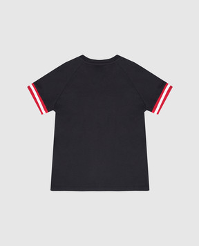 Balmain Дитяча синя футболка з фактурним логотипом BX8Q51Z31861214