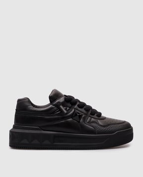 Valentino Чорні шкіряні кросівки ONE STUD 7Y2S0G37XTM