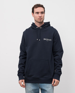 Balmain Синие худи с логотипом EH0JT047BC98