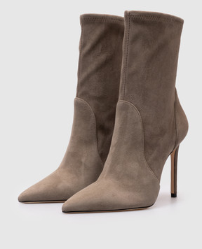 Stuart Weitzman Замшевые ботильоны цвета хаки POWER SJ975