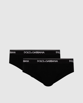 Dolce&Gabbana Набір чорний трусів-сліпів з логотипом M9C03JONN95