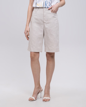 Max Mara Бежеві бермуди ERIC з льоном ERIC